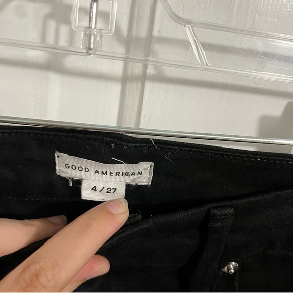 Good American Black Wash Good Legs Crop Skinny Jeans 4 27 Inches T2 - Picture 4 of 9